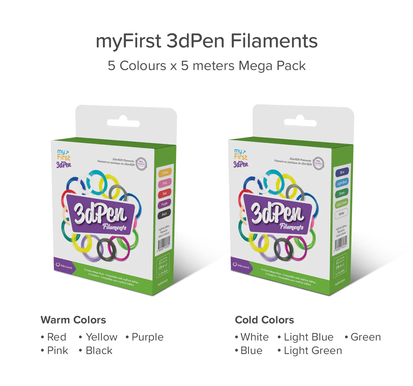 Recambio de filamentos para 3DPen Make | PCL 5 colores