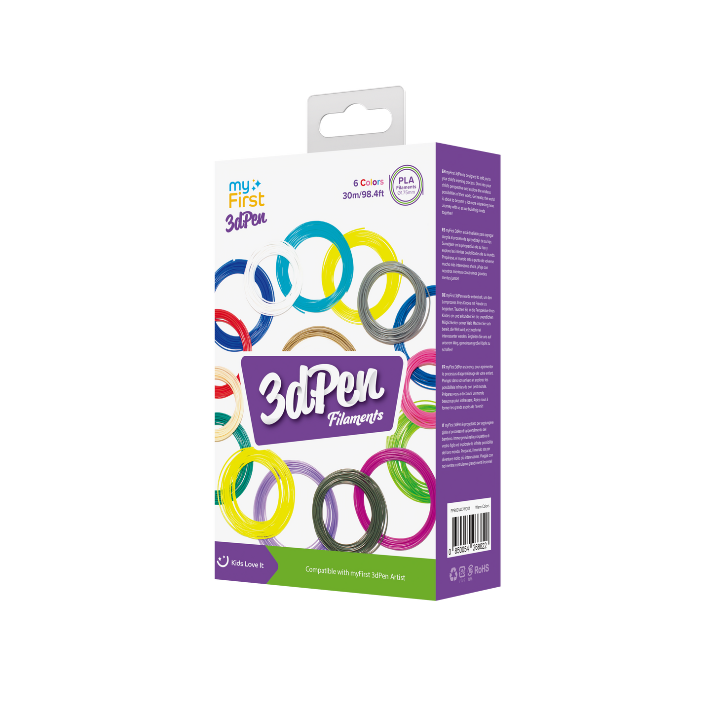 Recambio de filamentos para 3DPen Artist | PLA 6 colores