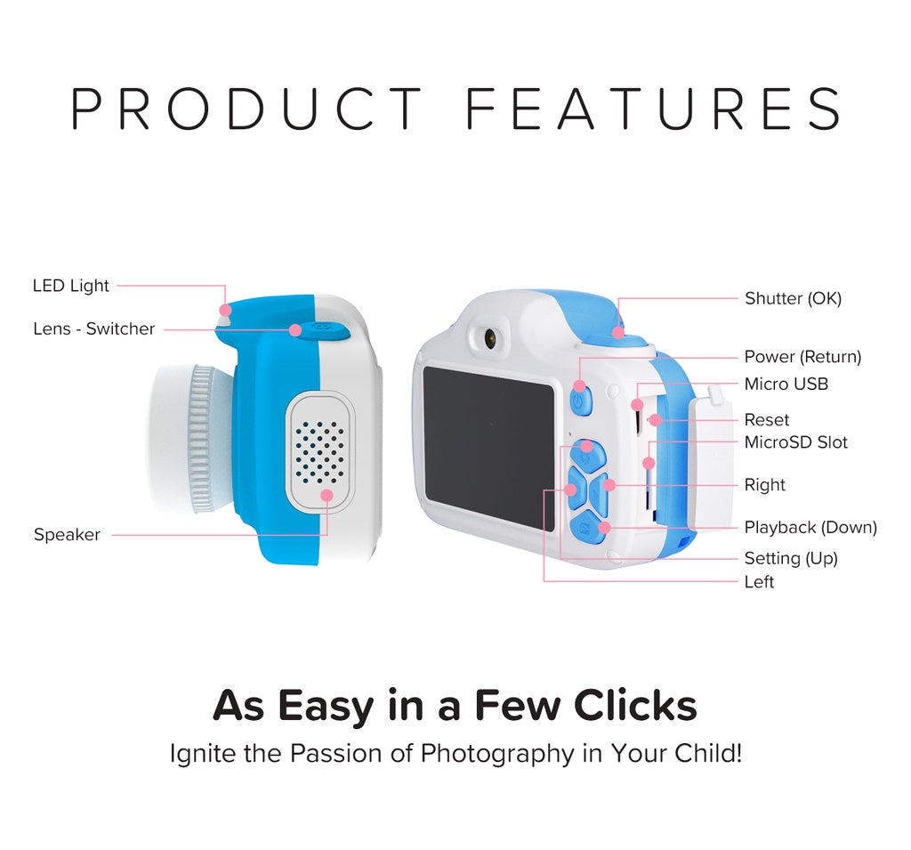 Cámara digital para niños con funda protectora de goma y cordón | myFirst Camera 3