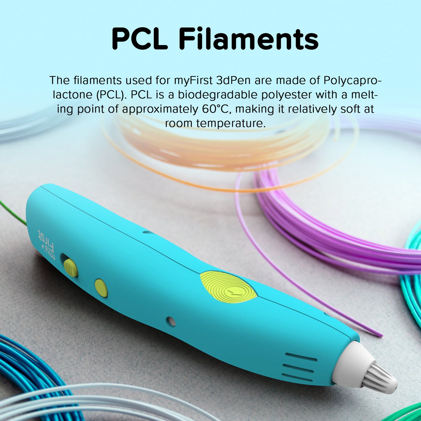 Bolígrafo 3D para niños con batería recargable e inalámbrica | myFirst 3dPen Make