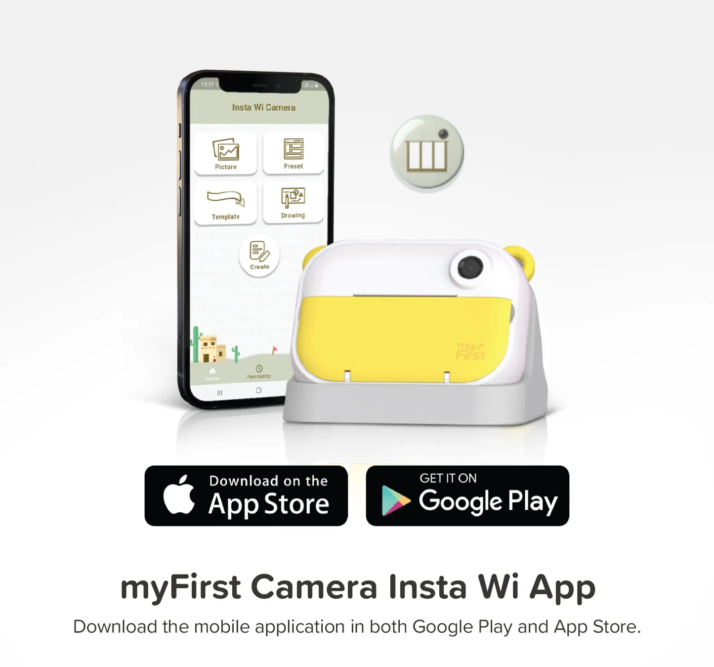 Instant Print Camera & Label Maker | Thermal Printer w/ Refills | myFirst Camera Insta Wi