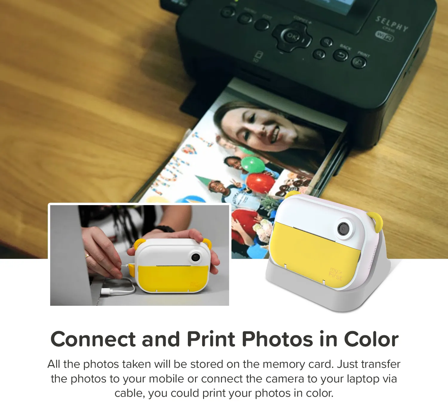 Instant Print Camera & Label Maker | Thermal Printer w/ Refills | myFirst Camera Insta Wi