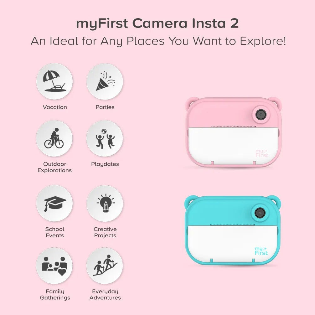 Instant Print Camera | Thermal Printer w/ Paper Refills | myFirst Camera Insta 2