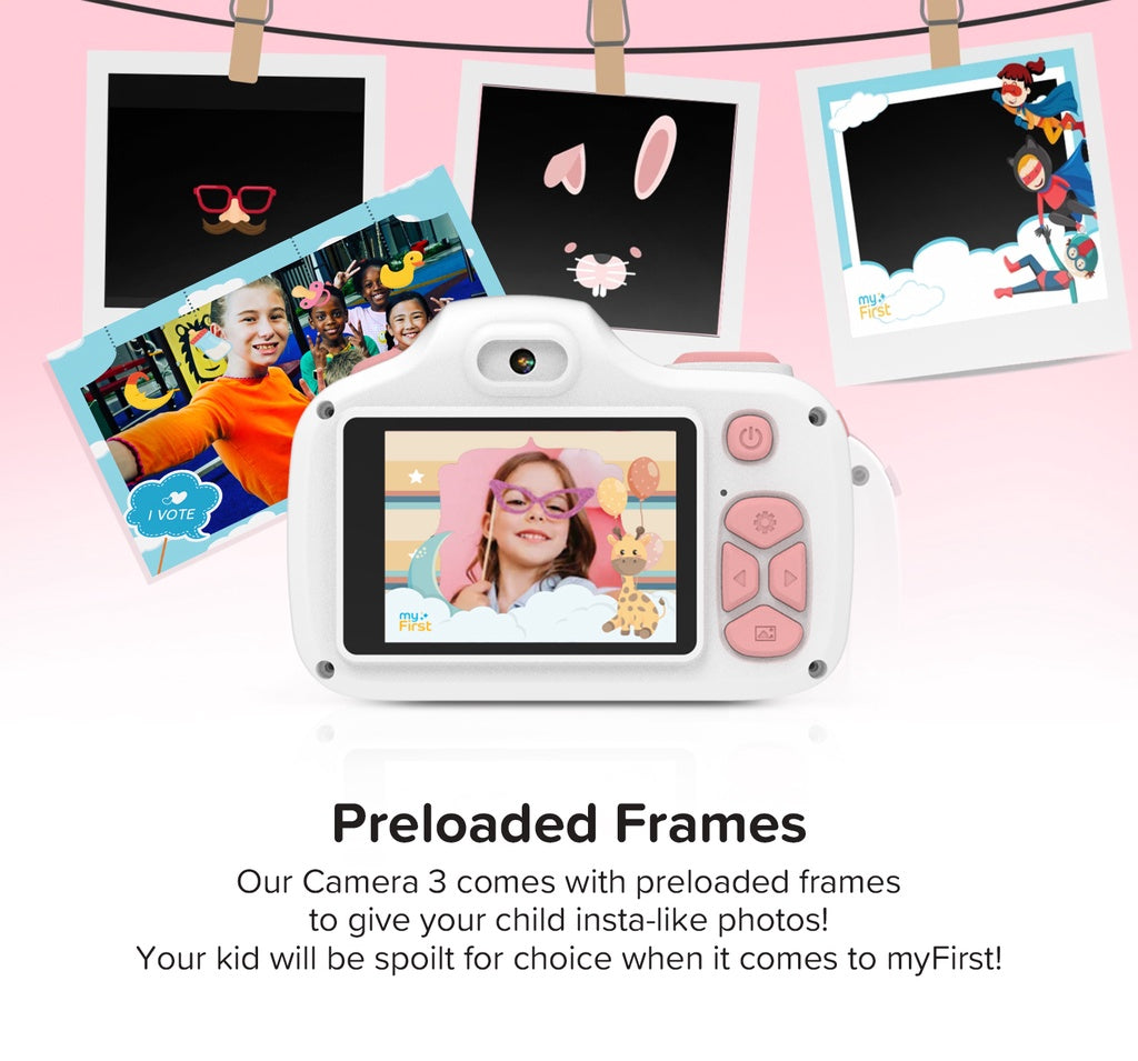 Appareil photo numérique pour enfants avec étui de protection en caoutchouc et cordon | myFirst Camera 3