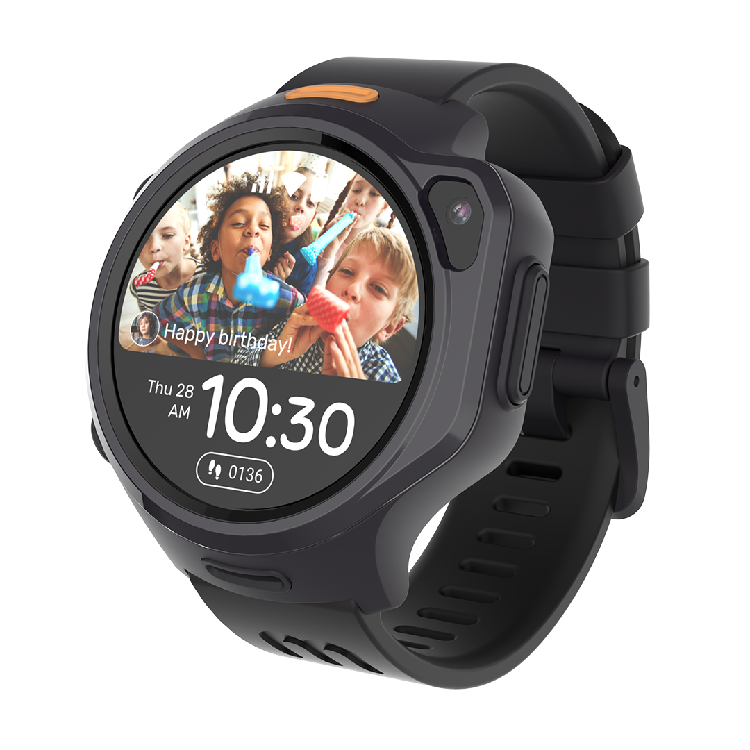 Montre connectée eSIM 4G pour enfants avec suivi GPS, appel vidéo (ronde) | myFirst Fone R2