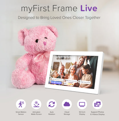 Cadre photo numérique | 10,1 pouces avec application connectée | myFirst Frame Live