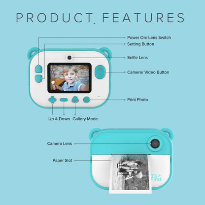 Instant Print Camera | Thermal Printer w/ Paper Refills | myFirst Camera Insta 2