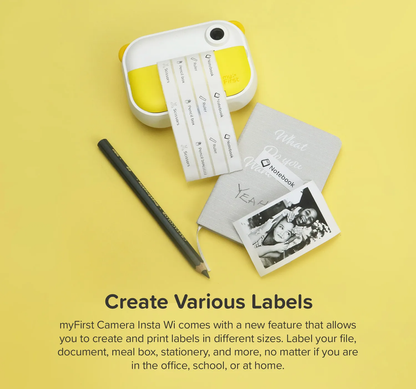 Instant Print Camera & Label Maker | Thermal Printer w/ Refills | myFirst Camera Insta Wi