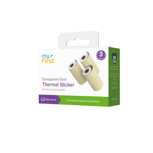 Thermal Sticker Transparent Gold Glitter for myFirst Camera Insta 20 / Insta 2 / Insta Wi