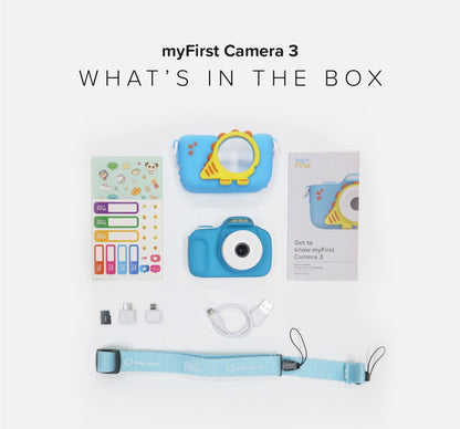 Appareil photo numérique pour enfants avec étui de protection en caoutchouc et cordon | myFirst Camera 3