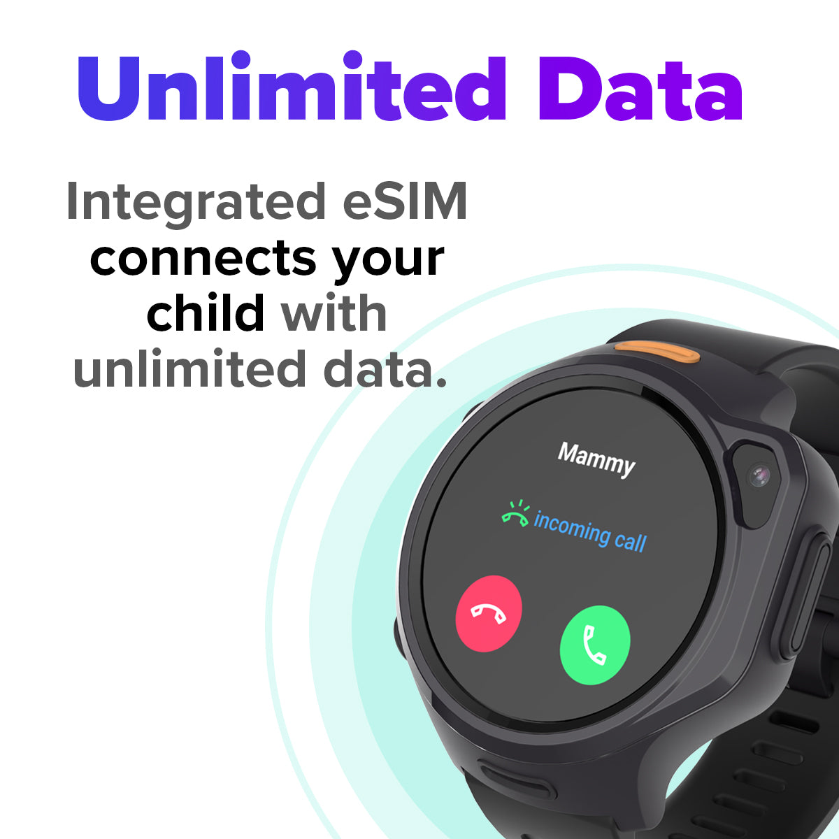 Montre connectée eSIM 4G pour enfants avec suivi GPS, appel vidéo (ronde) | myFirst Fone R2