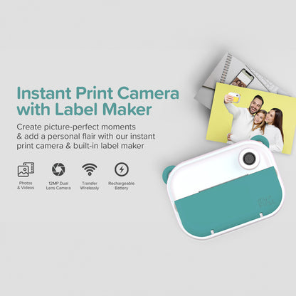 Instant Print Camera & Label Maker | Thermal Printer w/ Refills | myFirst Camera Insta Wi